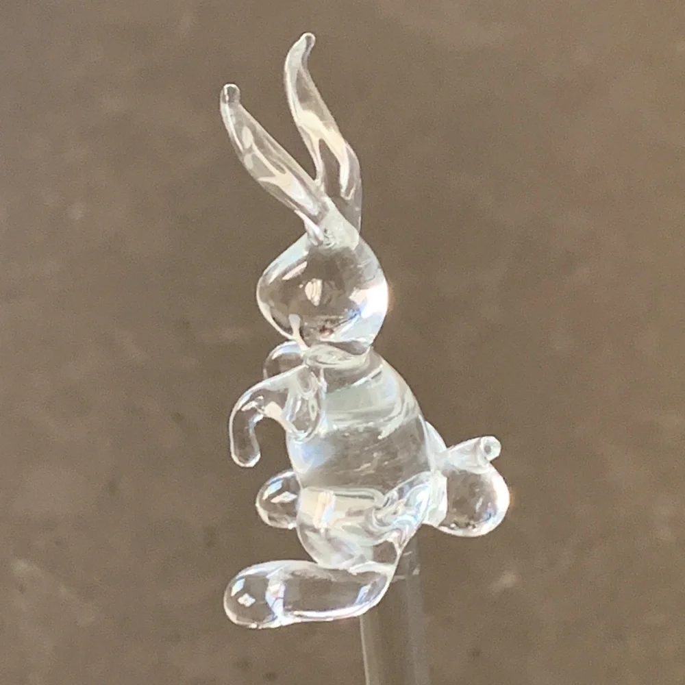 Last One! NWOT Princess House Crystal Glass Bunny Rabbit Swizzle Stick Stirrer